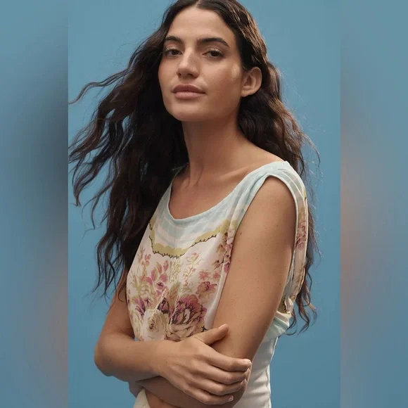 NWT Size L - By Anthropologie Twofer Off-the-Shoulder Scarf Top (NWT US$ 78) - Picture 5 of 15